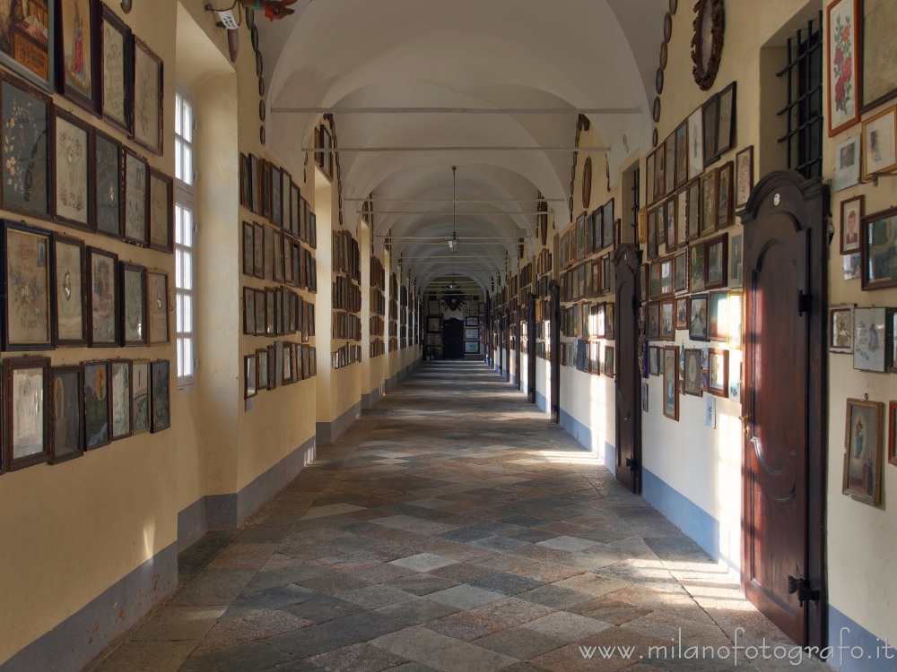 Biella (Italy) - Corridor of the Sanctuary of Oropa with ex voto paintings on the walls